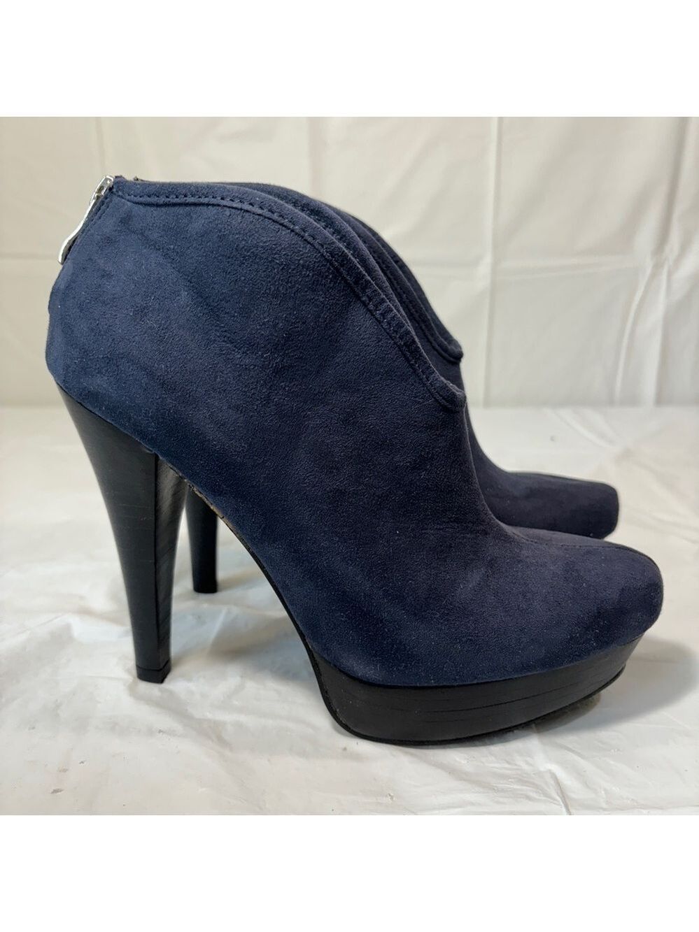 Vintage Bakers Ankle Booties suede blue platform Y2K